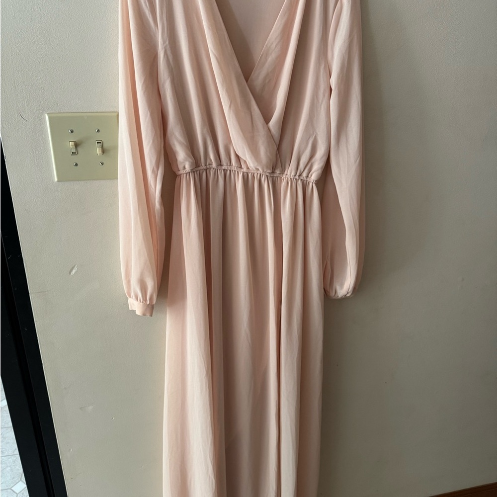 Lulu's Soft Cream Long Sleeve Dress